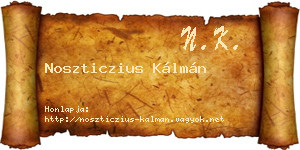 Noszticzius Kálmán névjegykártya