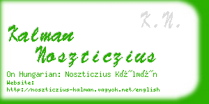 kalman noszticzius business card